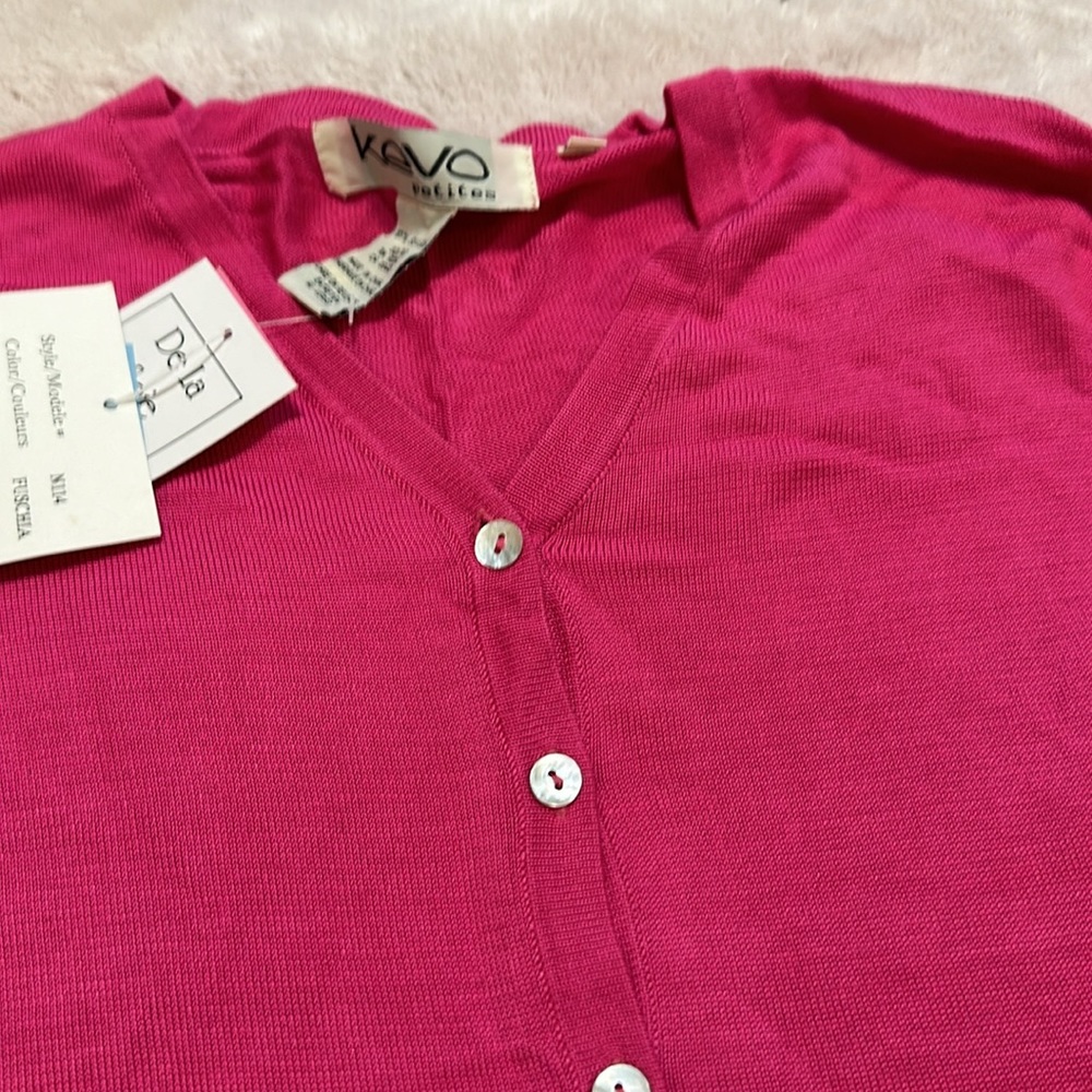 NWT Barbie Pink Silk Sweater. Size Petite Small. - Picture 6 of 7